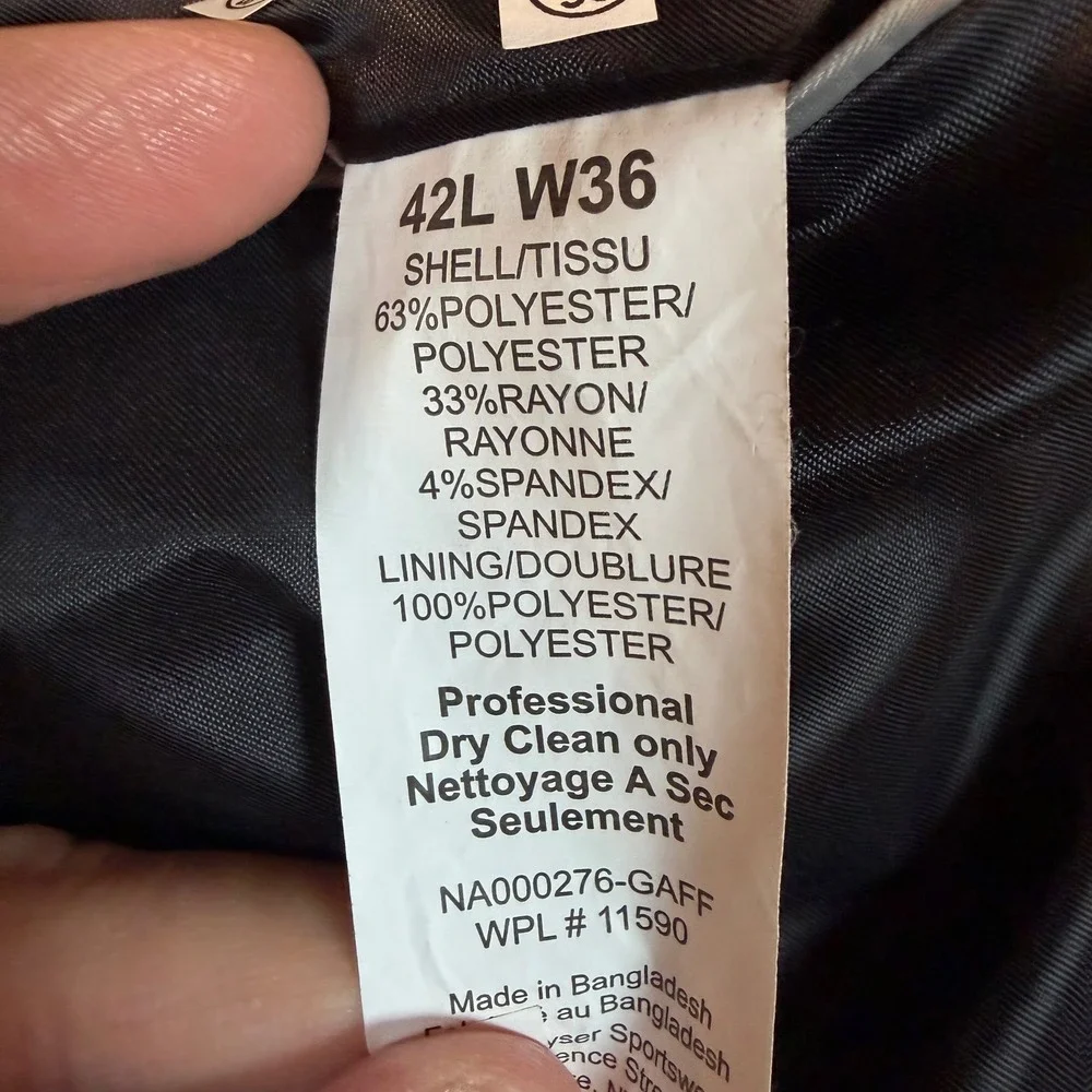 Nautica Mens Modern Fit Bi-Stretch 2-Piece Suit Charcoal Grey 42L W36 NA000276